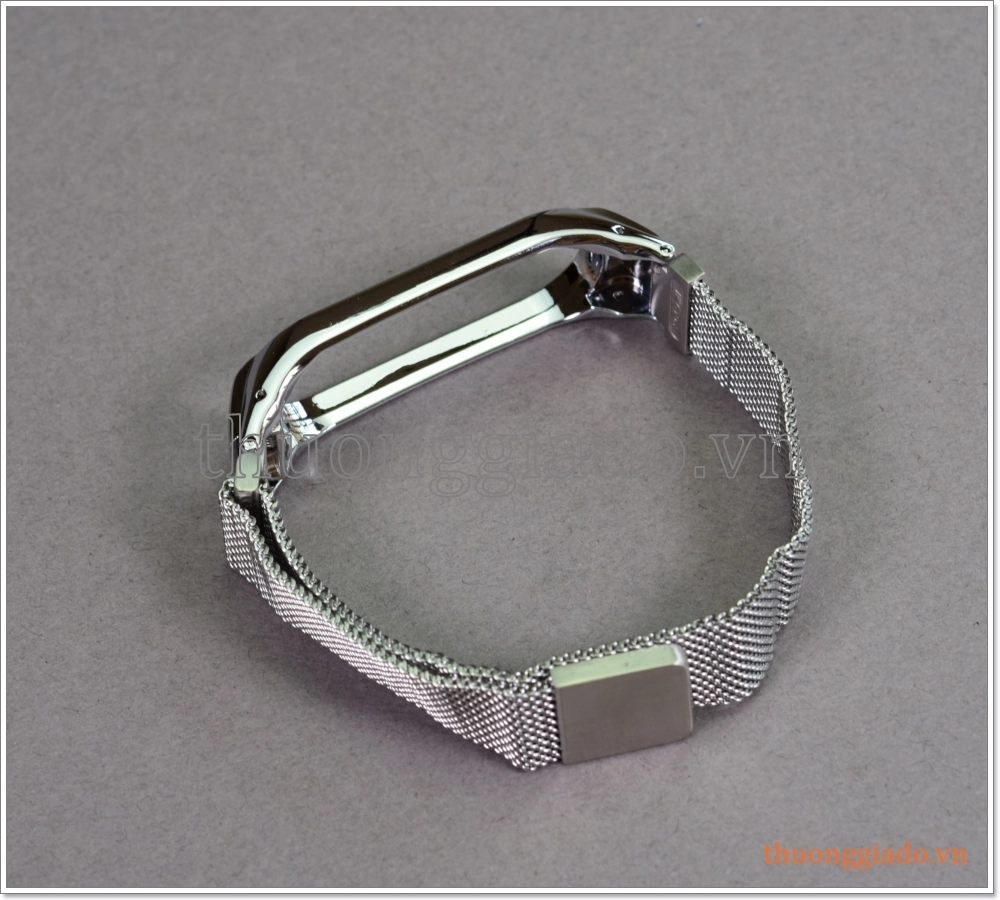 Dây vòng đeo Mi Band 4 (hợp kim, mắt lưới siêu nhỏ, khóa hít nam châm, mẫu 3)