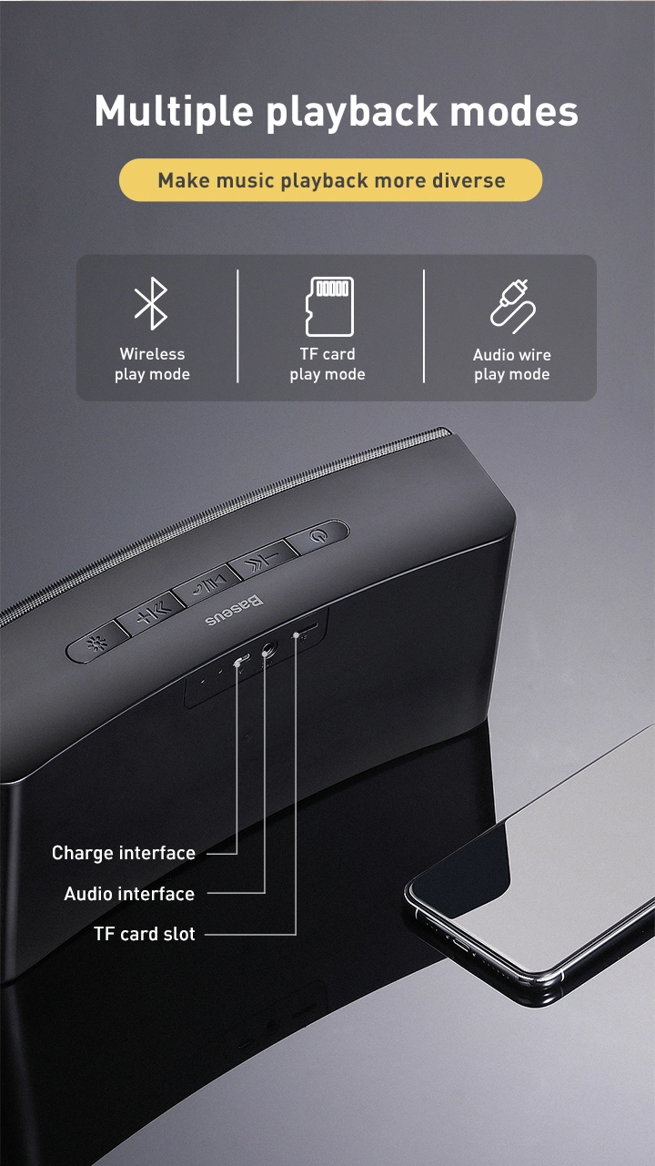 Loa bluetooth Baseus E08 Wireless Speaker (phát nhạc liên tục 6 tiếng)