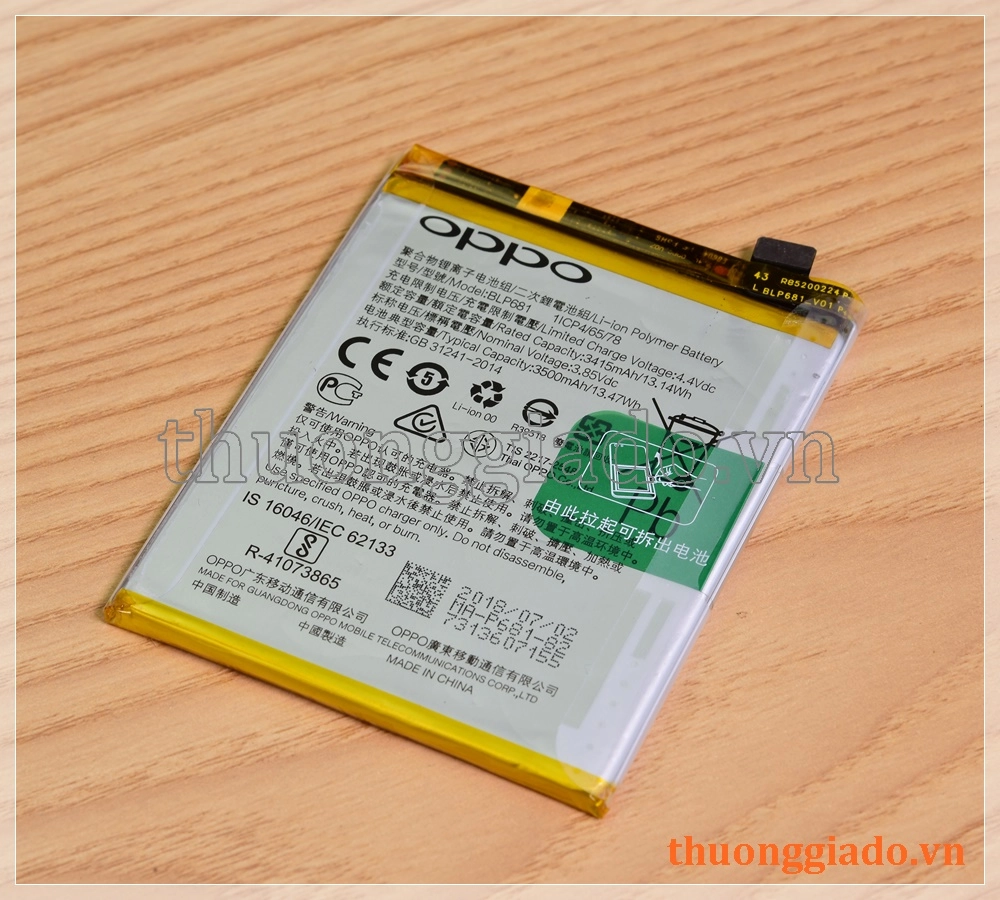 Thay pin Oppo F9, Oppo R17 (BLP681) 3415mAh 13.14Wh
