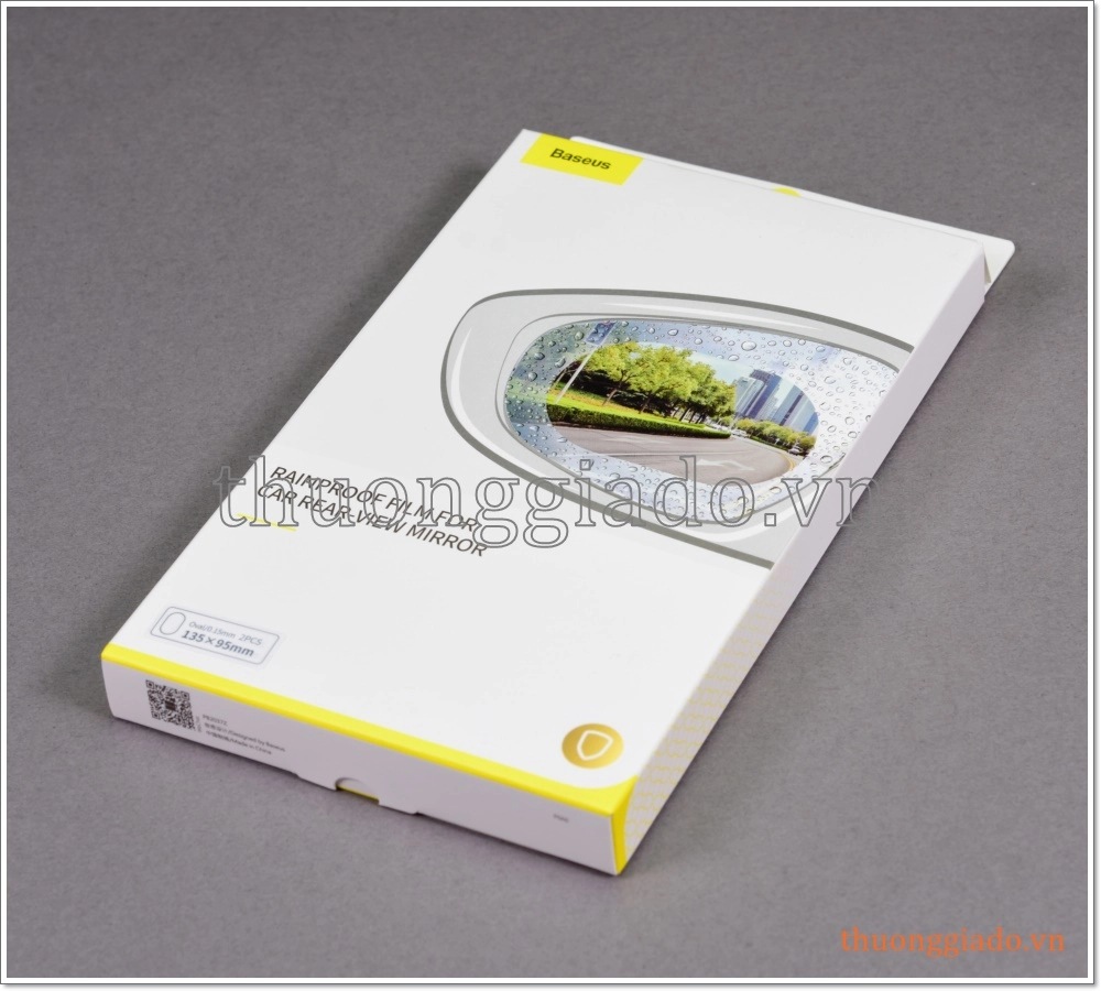 Miếng dán chống đọng nước gương ô tô (hiệu Baseus, 02 miếng, cỡ 135x95mm)