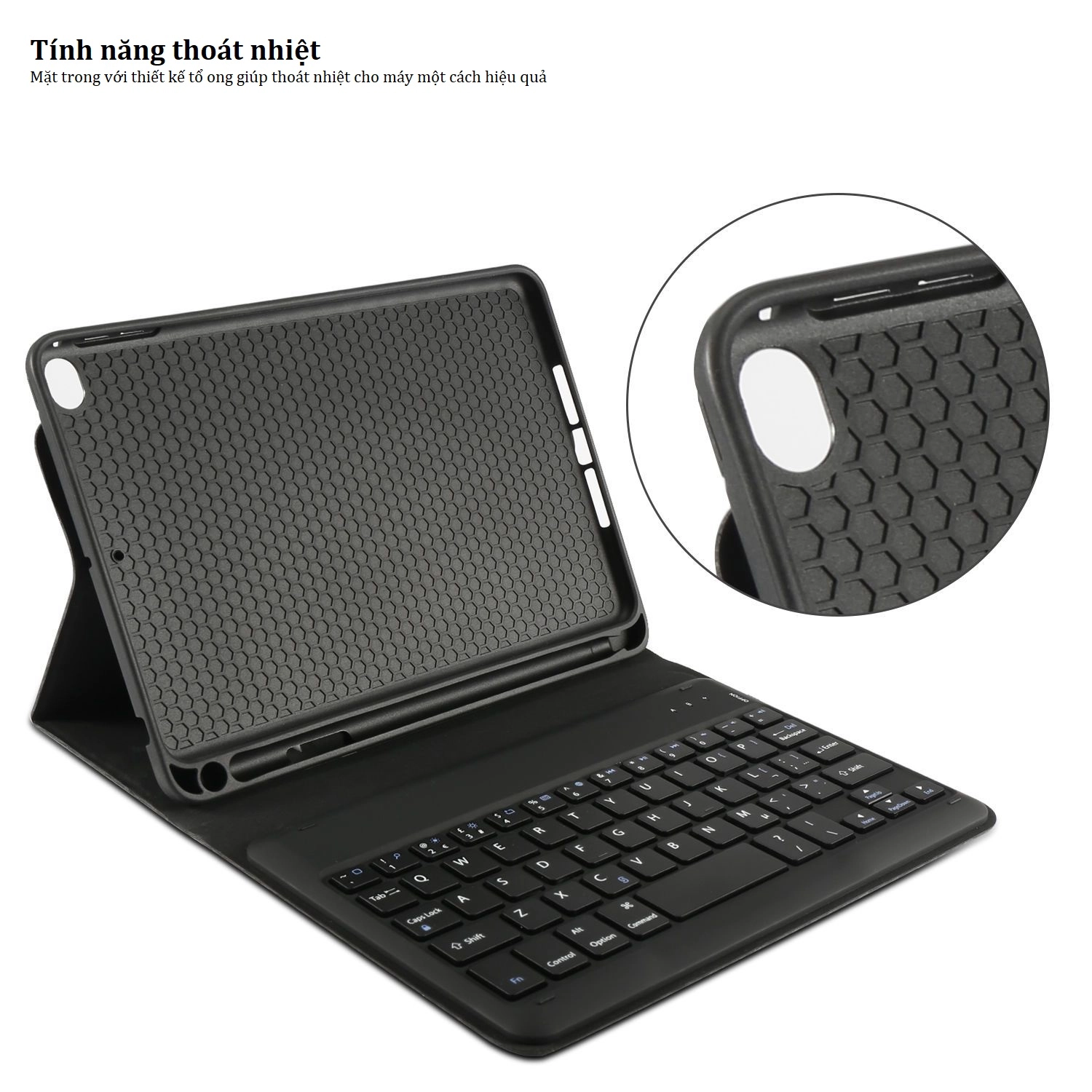 Bàn phím bluetooth iPad mini 5, kèm bao da, có ngăn để bút