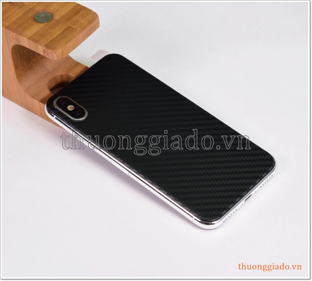 Miếng dán lưng iPhone Xs (5.8"), iPhone X (5.8"), vân Carbon