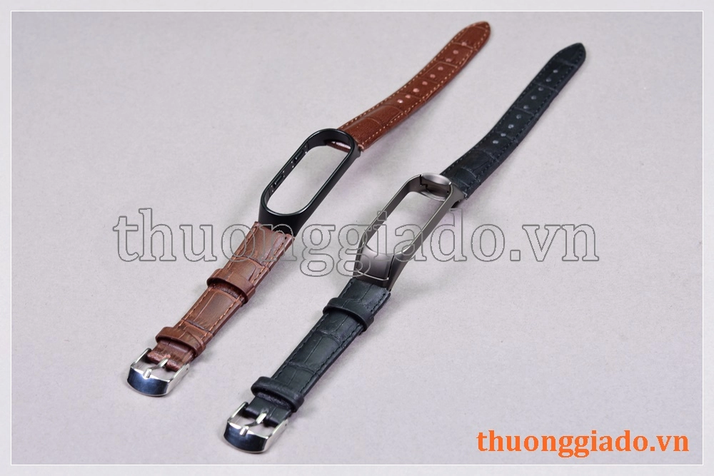 Dây đồng hồ thay thế cho Mi Band 4 (dây da vân cá sâu, khóa giữ thông minh) Dây đồng hồ thay thế cho Mi Band 4 (dây da vân cá sâu, khóa giữ thông minh)
