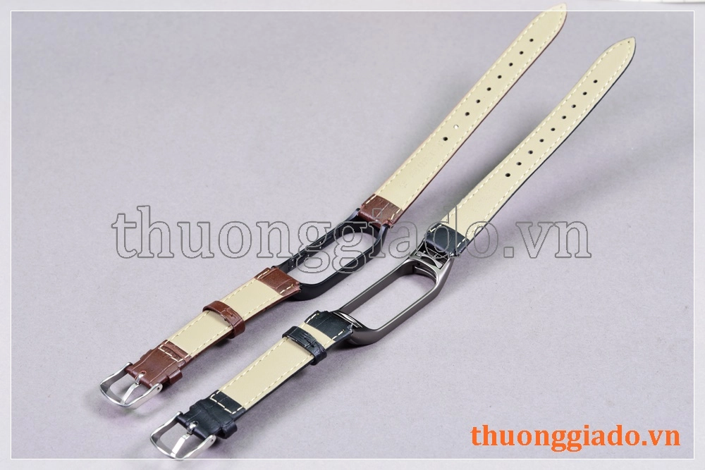 Dây đồng hồ thay thế cho Mi Band 4 (dây da vân cá sâu, khóa giữ thông minh) Dây đồng hồ thay thế cho Mi Band 4 (dây da vân cá sâu, khóa giữ thông minh)