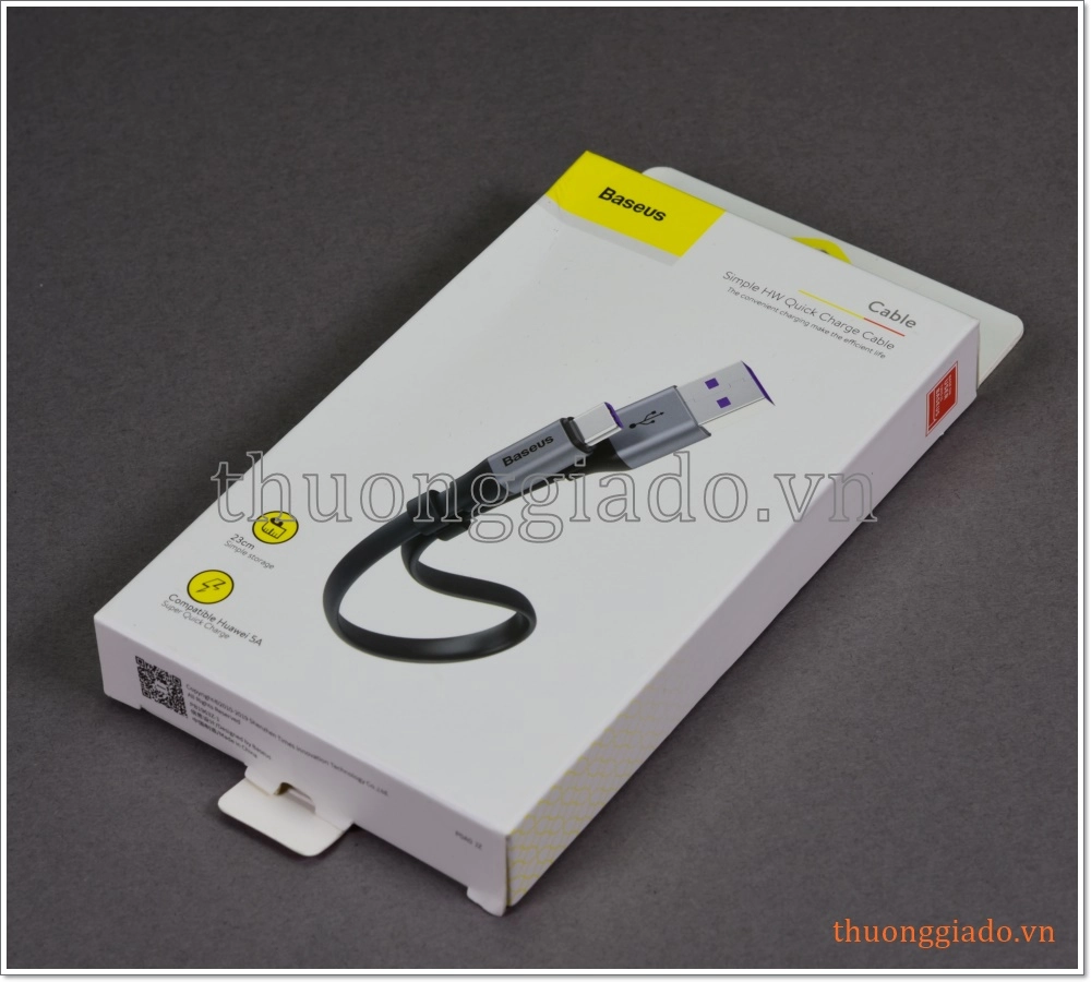 Cáp sạc usb-c cho Huawei loại ngắn (hỗ trợ sạc nhanh, max 5A) hiệu Baseus Cáp sạc usb-c cho Huawei loại ngắn (hỗ trợ sạc nhanh, max 5A) hiệu Baseus