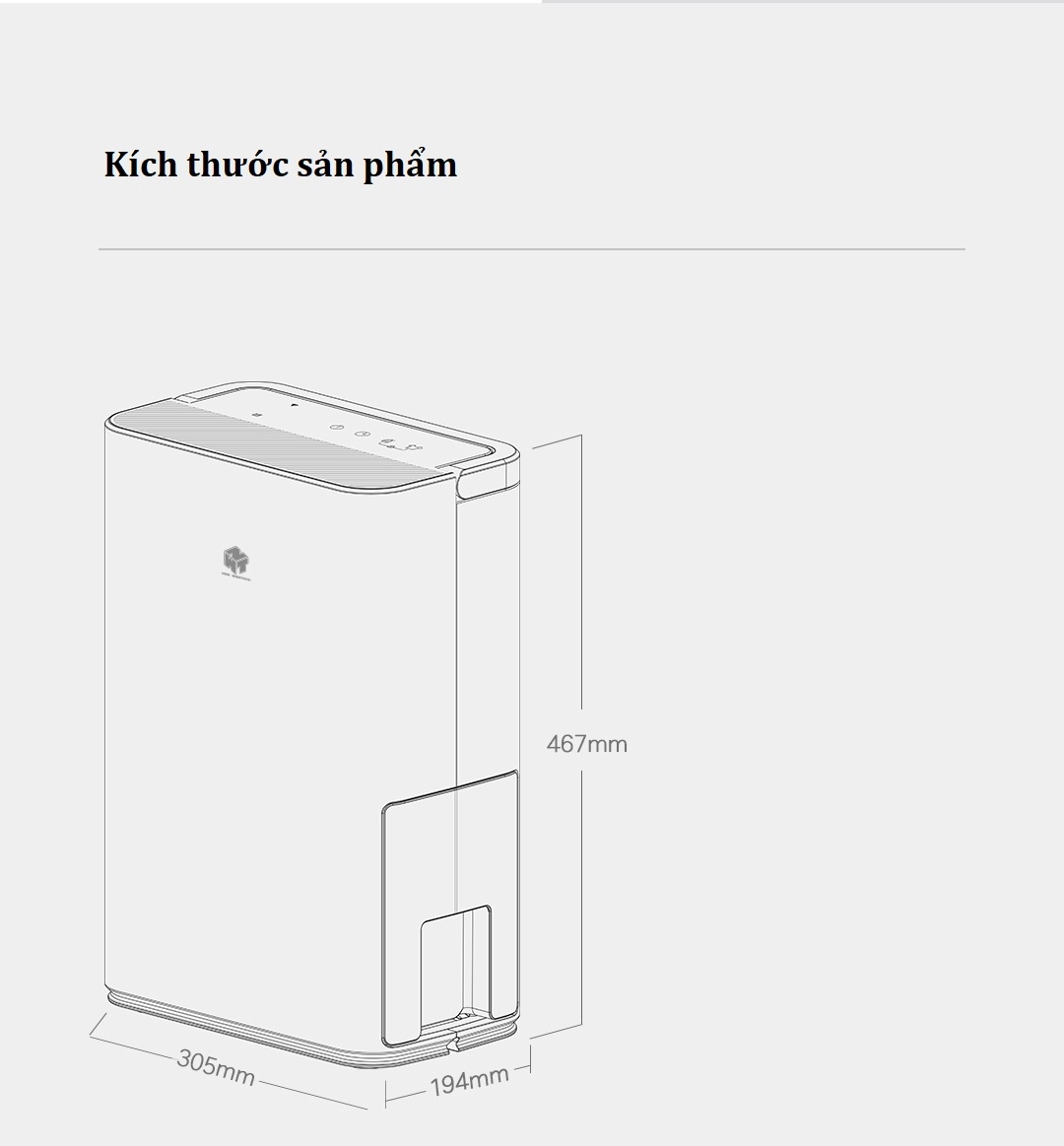 Máy hút ẩm thông minh Xiaomi NEW WIDETECH 12L (kết nối Mi Home)