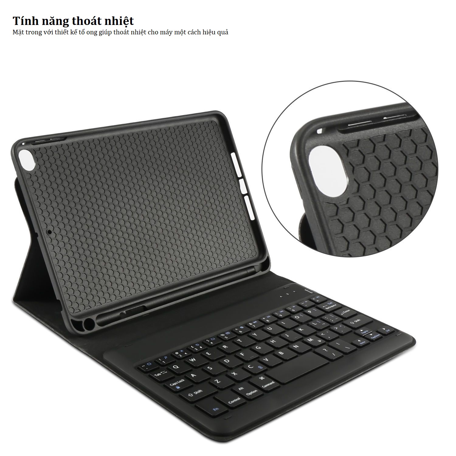 Bàn phím bluetooth iPad mini 5, kèm bao da, có ngăn để bút