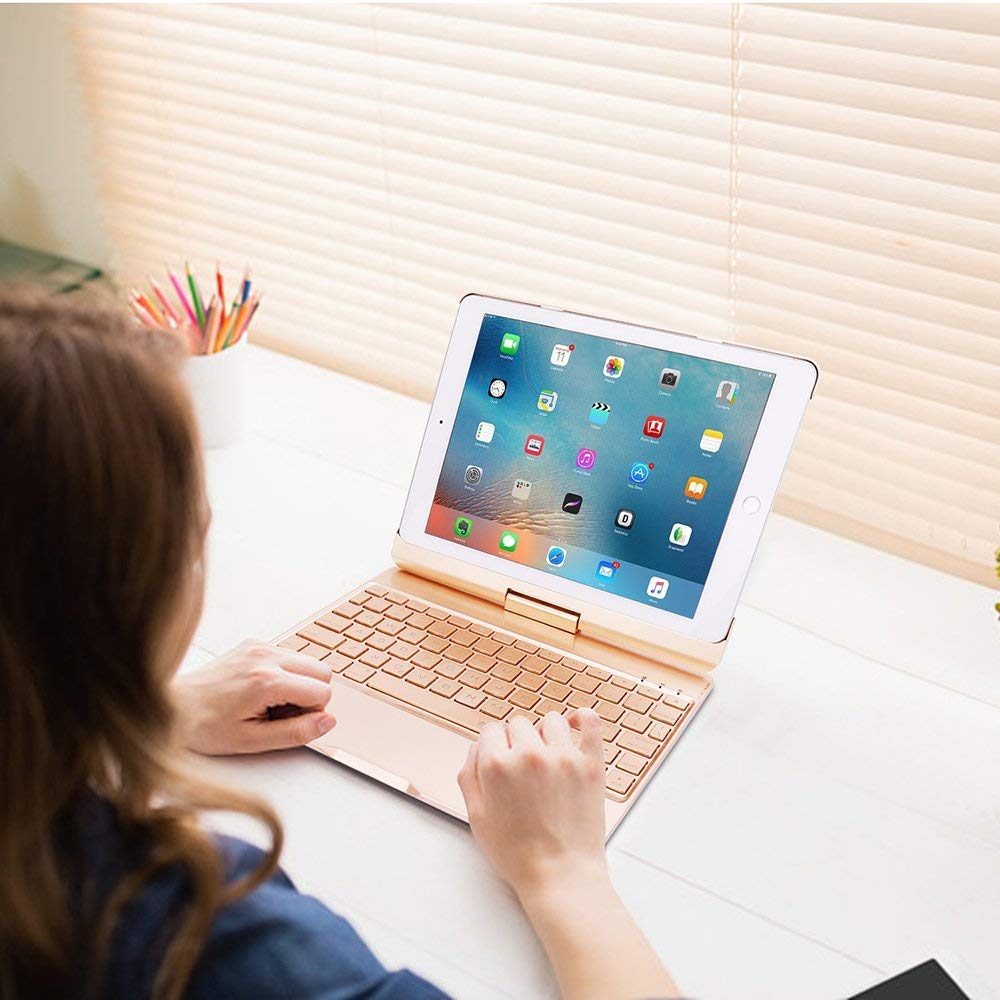 Bàn phím bluetooth iPad Pro (10.5"), Note Kee F360, xoay 360 độ