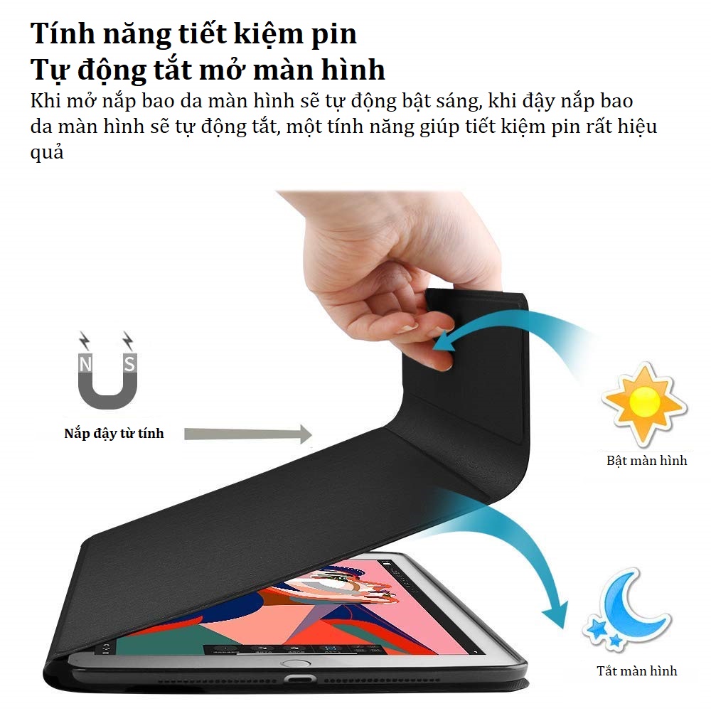 Bàn phím bluetooth iPad Pro 12.9 (2018), kèm bao da, có ngăn đựng bút