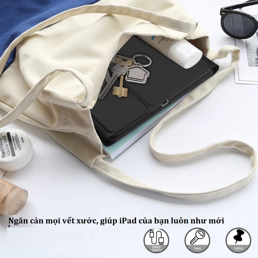 Bàn phím bluetooth iPad Pro 12.9 (2018), kèm bao da, có ngăn đựng bút