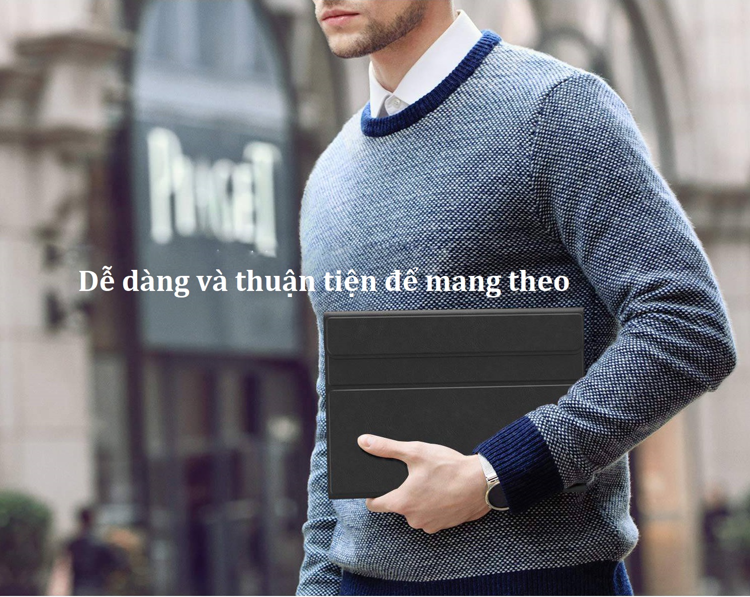 Bàn phím bluetooth iPad Pro 12.9 (2018), kèm bao da, có ngăn đựng bút