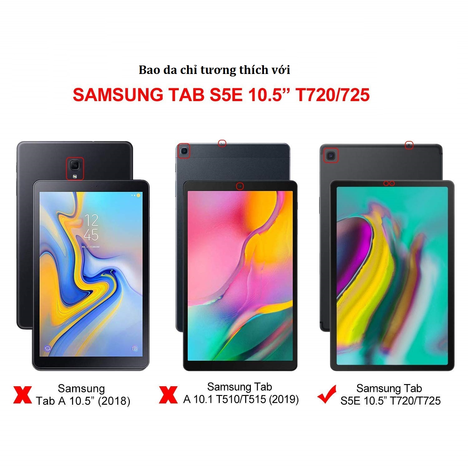 Bàn phím bluetooth Samsung T725, T720, Galaxy Tab S5E, kèm bao da