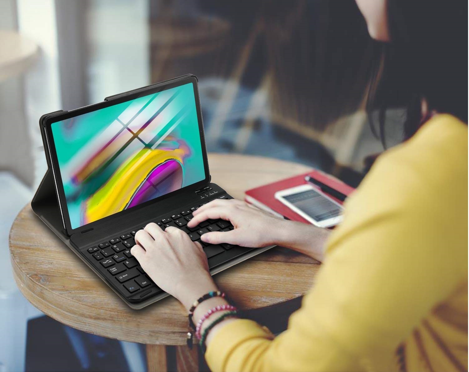 Bàn phím bluetooth Samsung T725, T720, Galaxy Tab S5E, kèm bao da