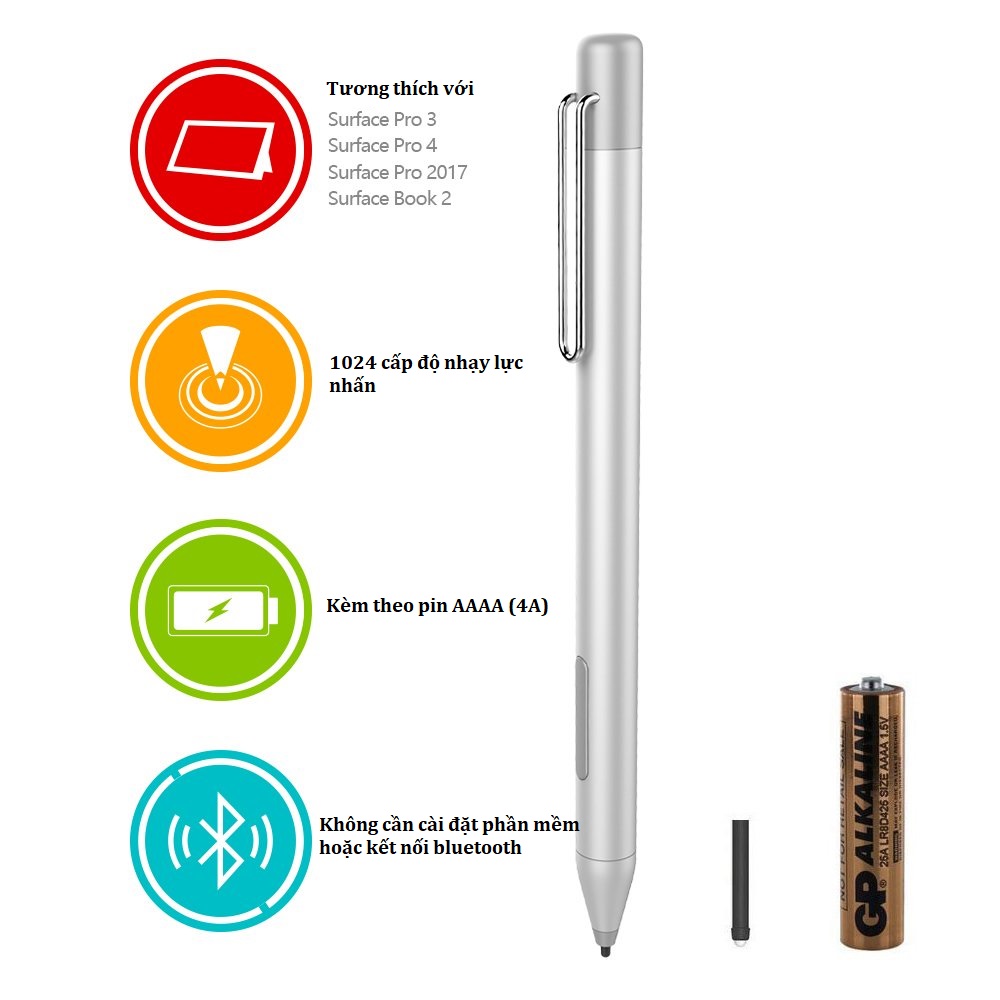 Bút Active Stylus ME-MPP303 cho Microsoft Surface Pro 6 Pro 4 Pro 3 Surface Laptop 2