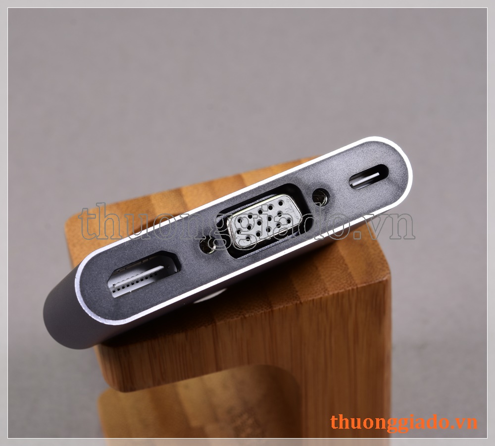 Cáp chuyển đổi USB Type-C sang HDMI/VGA/USB 3.0/PD+AUDIO (5 trong 1)