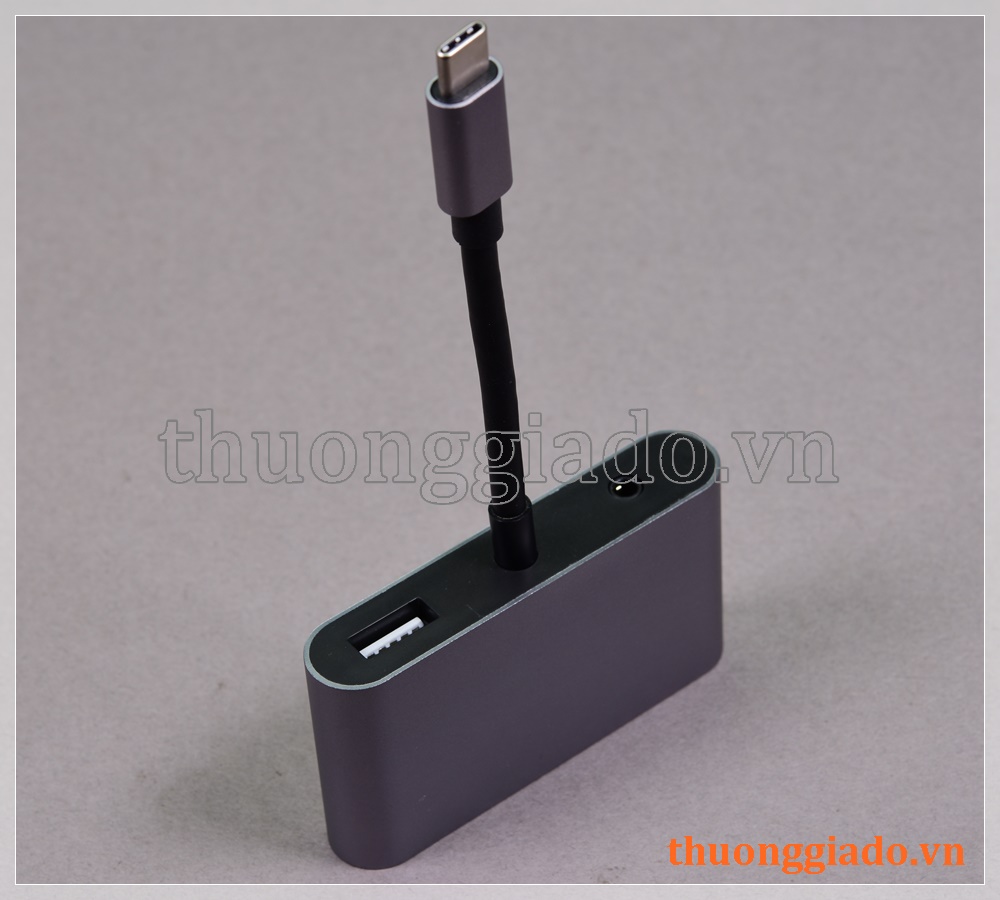 Cáp chuyển đổi USB Type-C sang HDMI/VGA/USB 3.0/PD+AUDIO (5 trong 1)