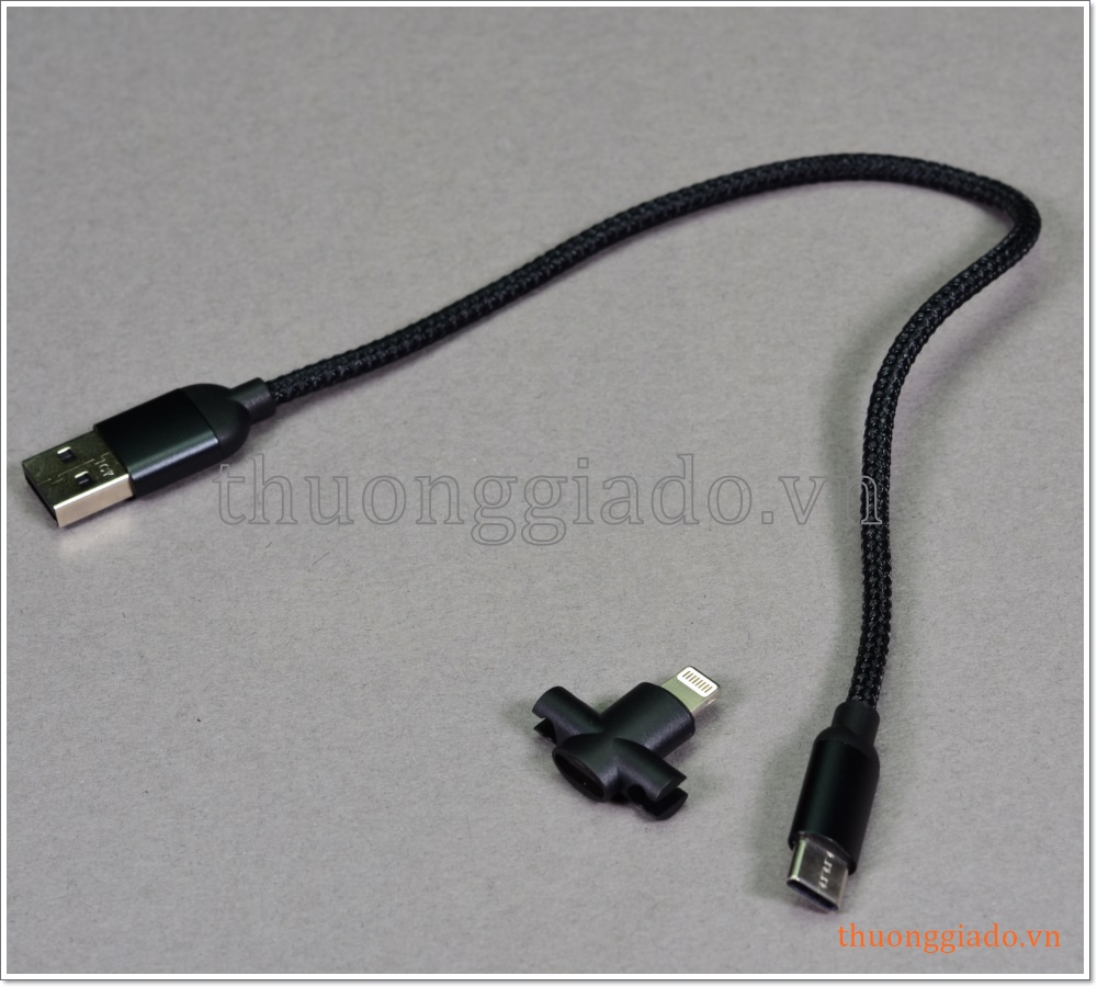 Cáp sạc usb 2 trong 1 loại ngắn (usb-c và lightning) hiệu Baseus