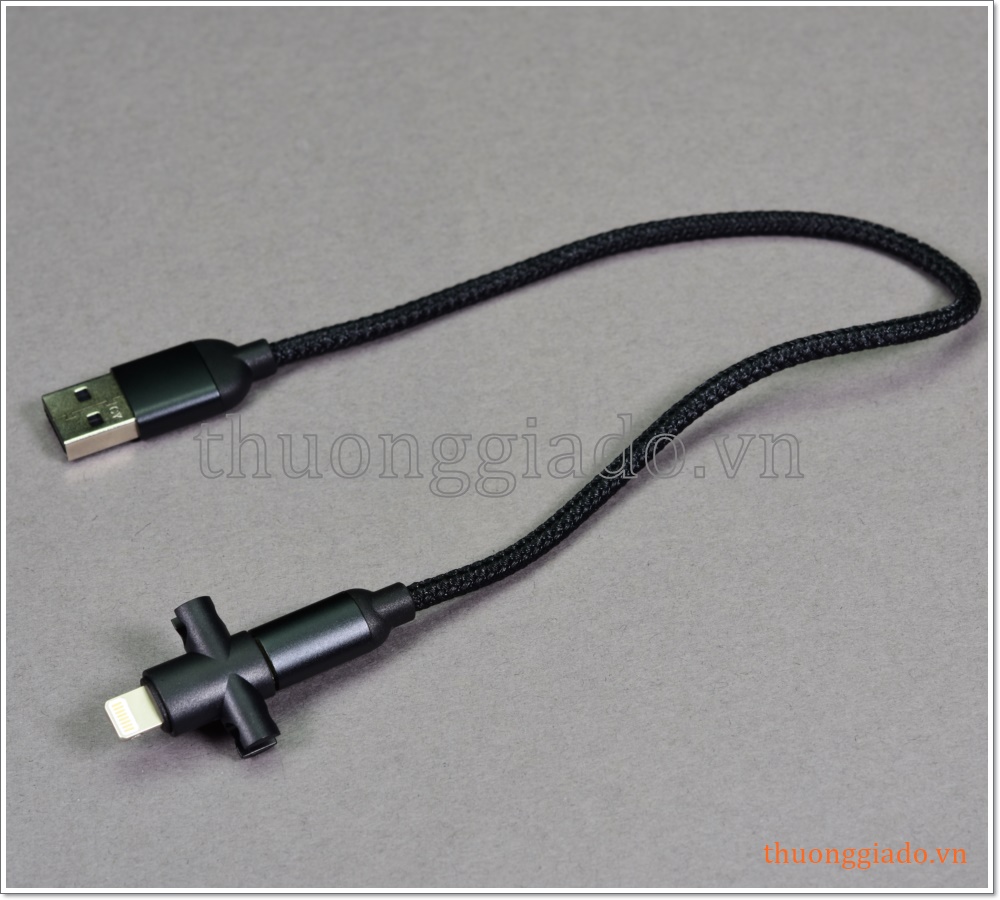 Cáp sạc usb 2 trong 1 loại ngắn (usb-c và lightning) hiệu Baseus