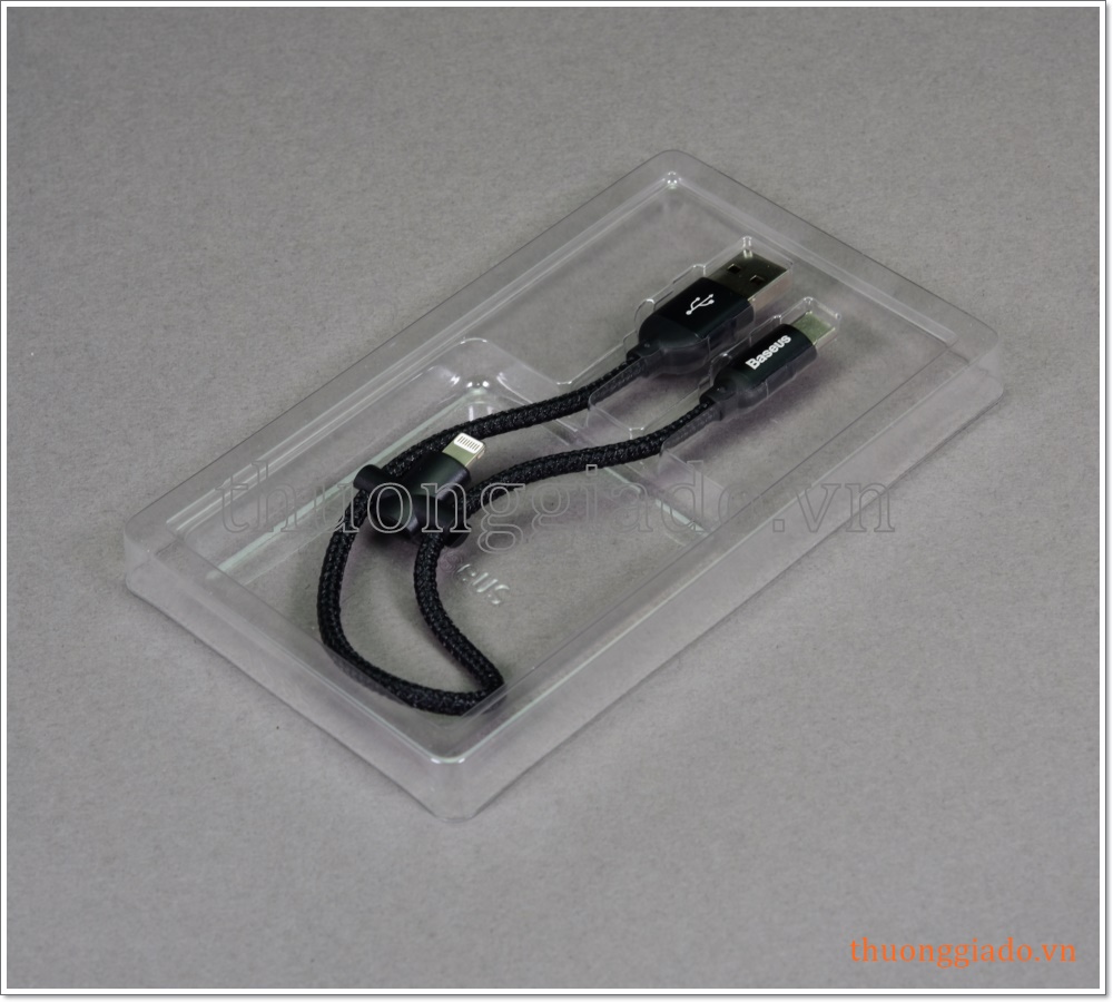 Cáp sạc usb 2 trong 1 loại ngắn (usb-c và lightning) hiệu Baseus