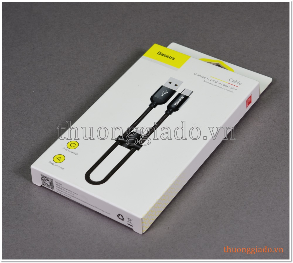 Cáp sạc usb 2 trong 1 loại ngắn (usb-c và lightning) hiệu Baseus