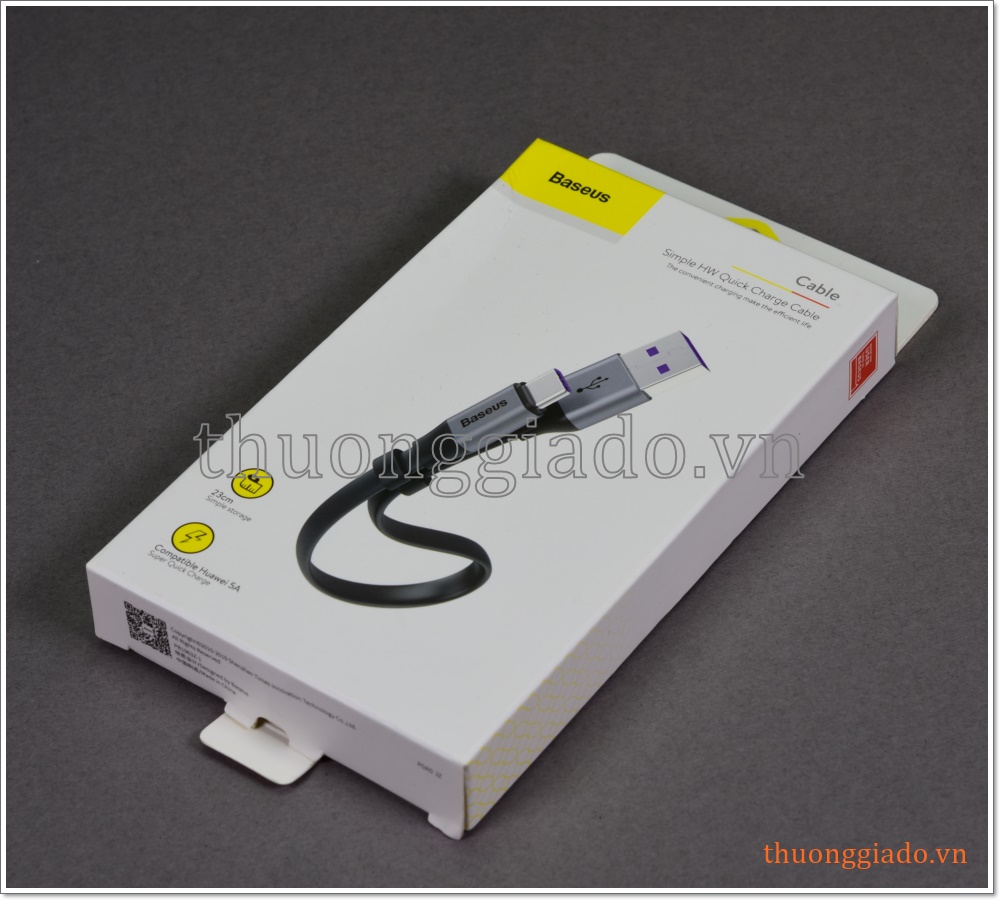 Cáp sạc usb-c cho Huawei loại ngắn (hỗ trợ sạc nhanh, max 5A) hiệu Baseus
