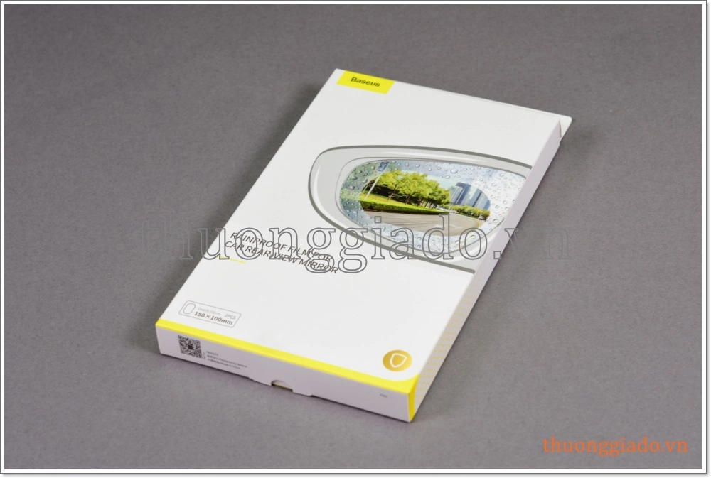 Miếng dán chống đọng nước gương ô tô (hiệu Baseus, 02 miếng, cỡ 150x100mm)