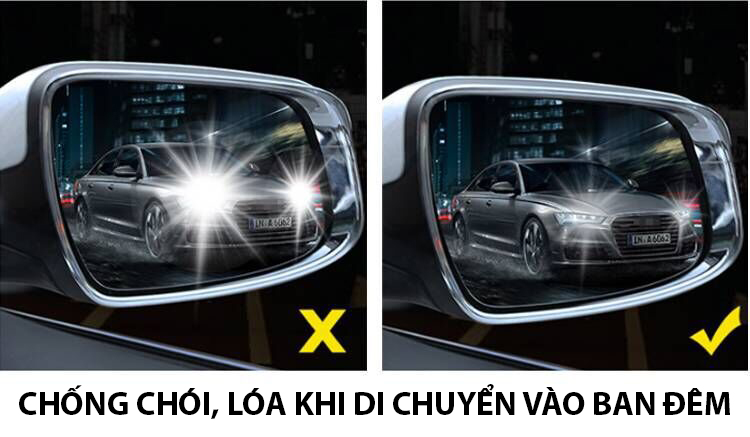 Miếng dán chống đọng nước gương ô tô (hiệu Baseus, 02 miếng, cỡ 80x80mm)