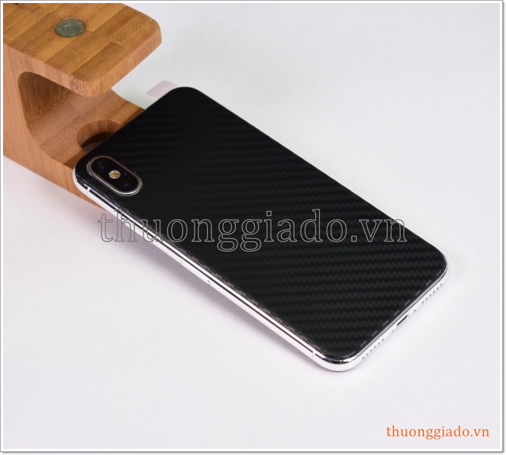 Miếng dán lưng iPhone Xs (5.8"), iPhone X (5.8"), vân Carbon