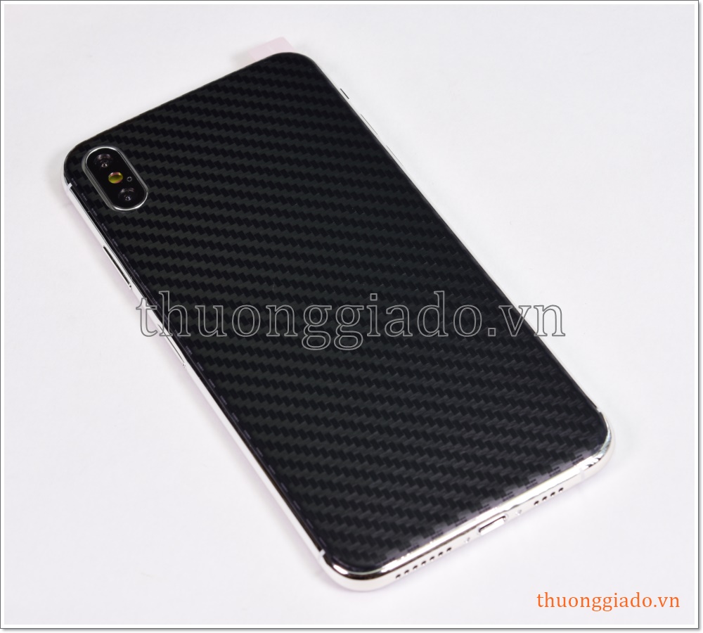 Miếng dán lưng iPhone Xs Max (vân Carbon)