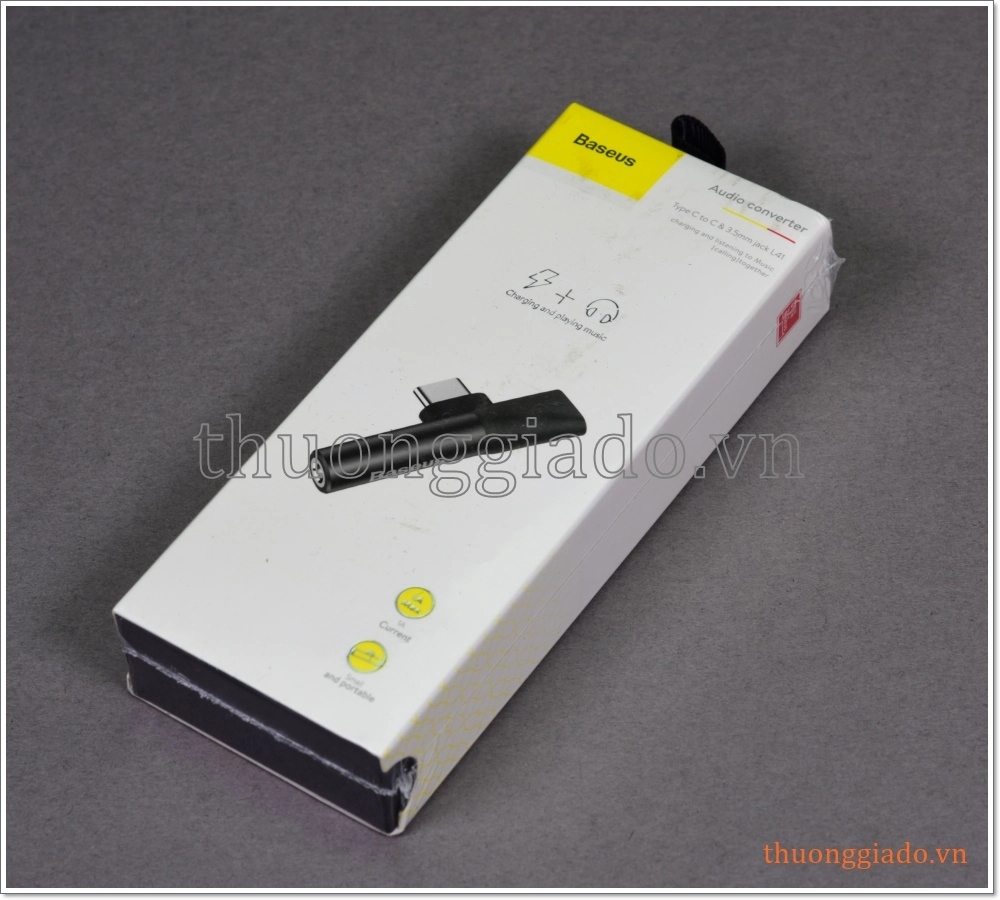 Đầu chuyển đổi usb-c từ 1 ra 2 ( cổng tai nghe 3.5mm và usb-c), hiệu Baseus L41