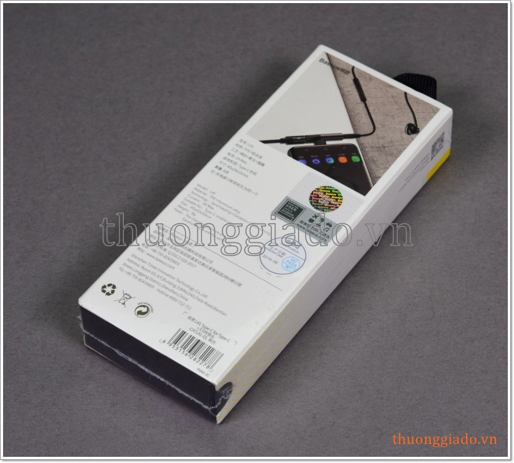 Đầu chuyển đổi usb-c từ 1 ra 2 ( cổng tai nghe 3.5mm và usb-c), hiệu Baseus L41