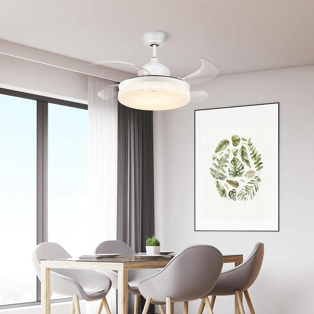 Quạt trần kèm đèn LED hiệu OPPLE OP-35QN-D0.5x48SD-1 có sao trời (Xiaomi phân phối)