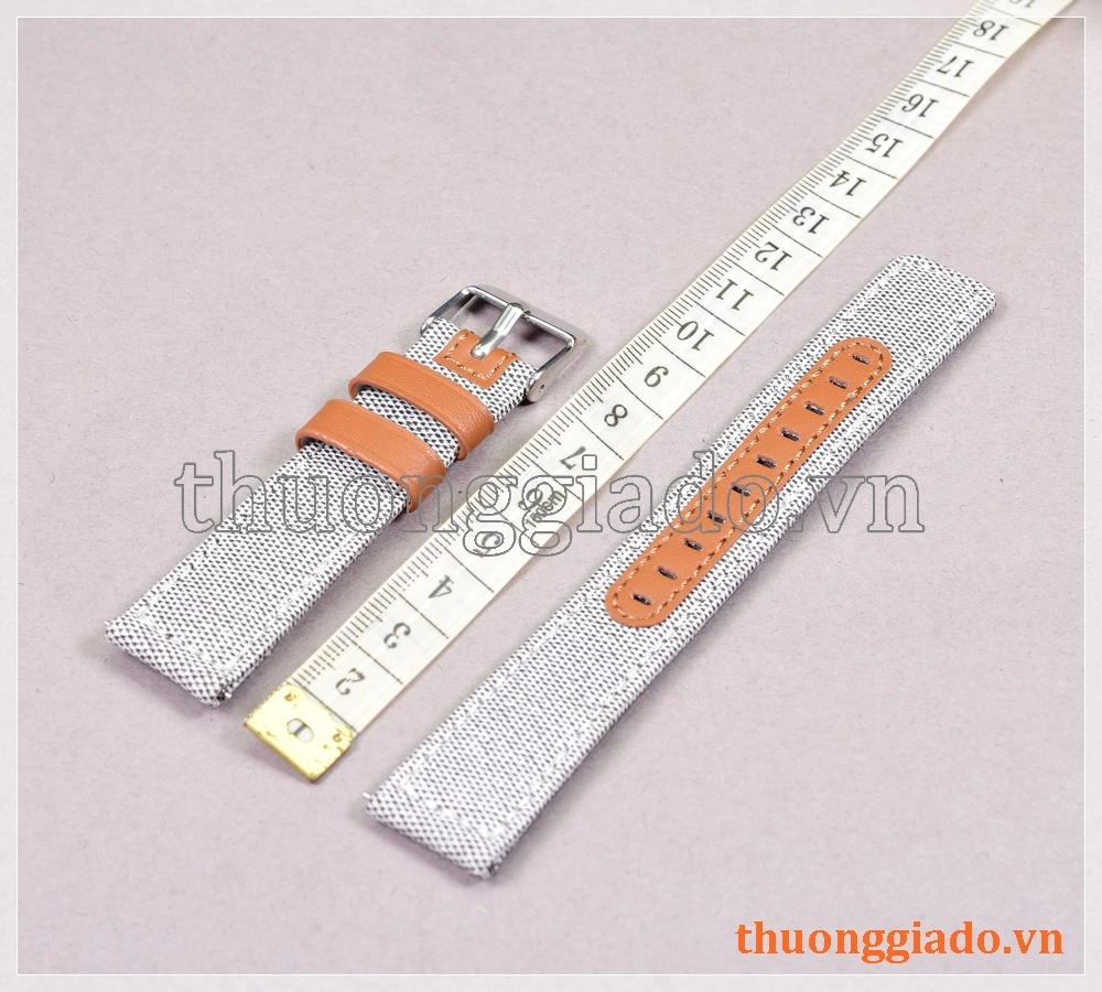 Dây đồng hồ 20mm cho Samsung Gear S2 Classic, Galaxy Watch Active (dây vải+da)