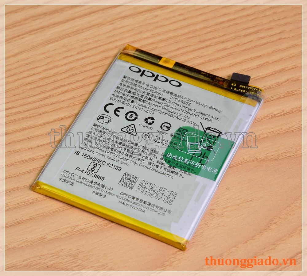 Thay pin Oppo F9, Oppo R17 (BLP681) 3415mAh 13.14Wh