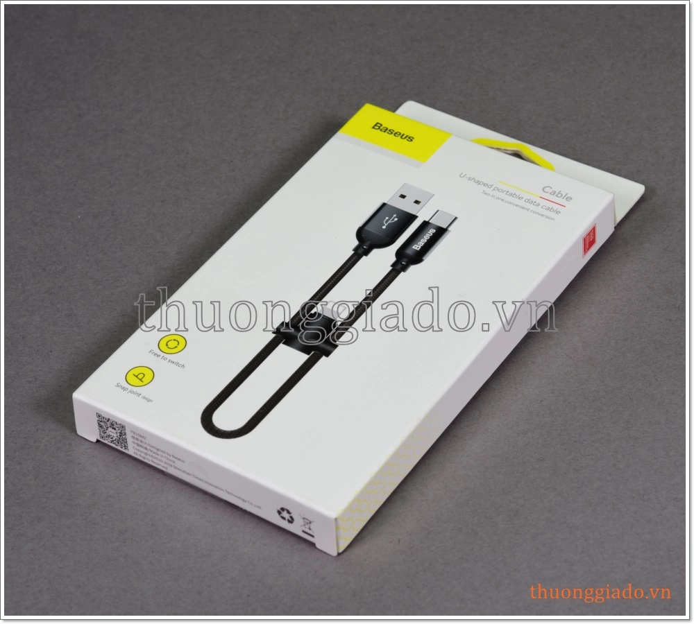 Cáp sạc usb 2 trong 1 loại ngắn (usb-c và lightning) hiệu Baseus Cáp sạc usb 2 trong 1 loại ngắn (usb-c và lightning) hiệu Baseus