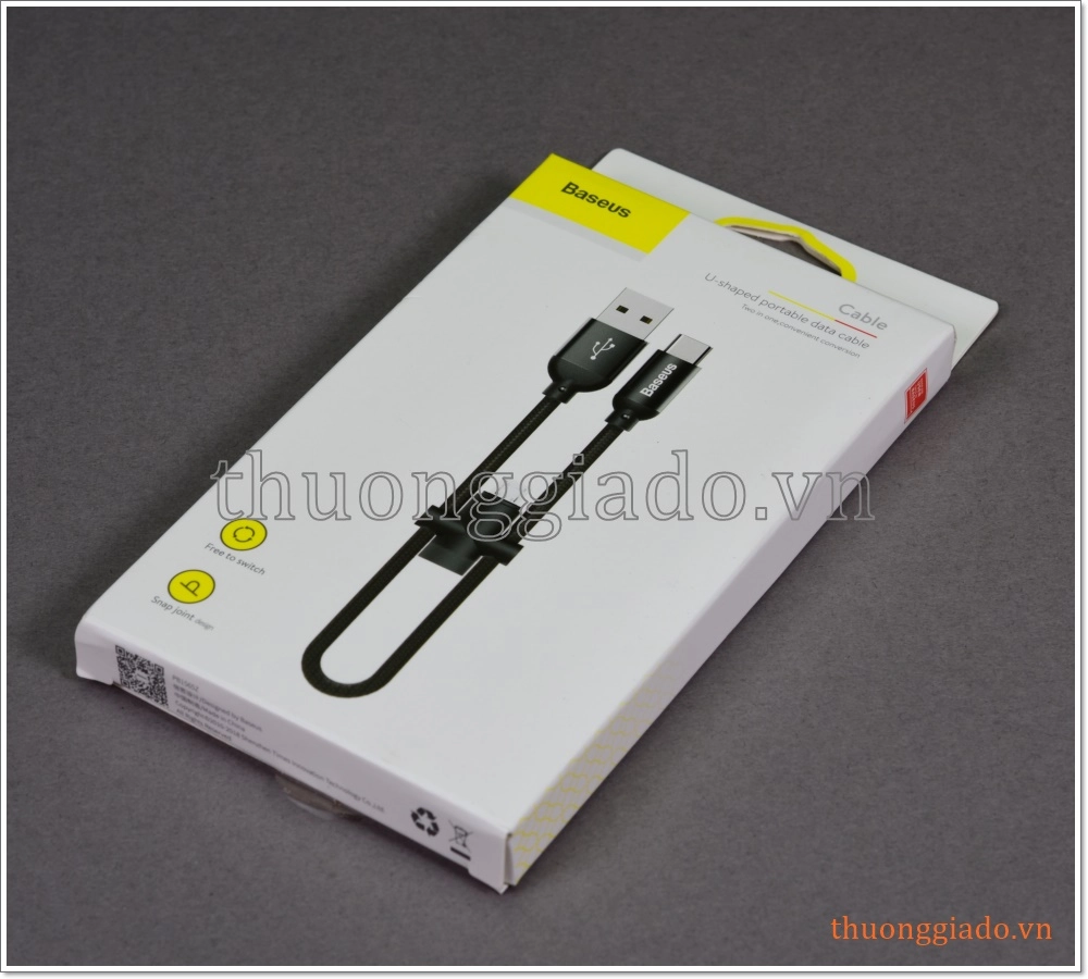 Cáp sạc usb 2 trong 1 loại ngắn (usb-c và micro usb) hiệu Baseus