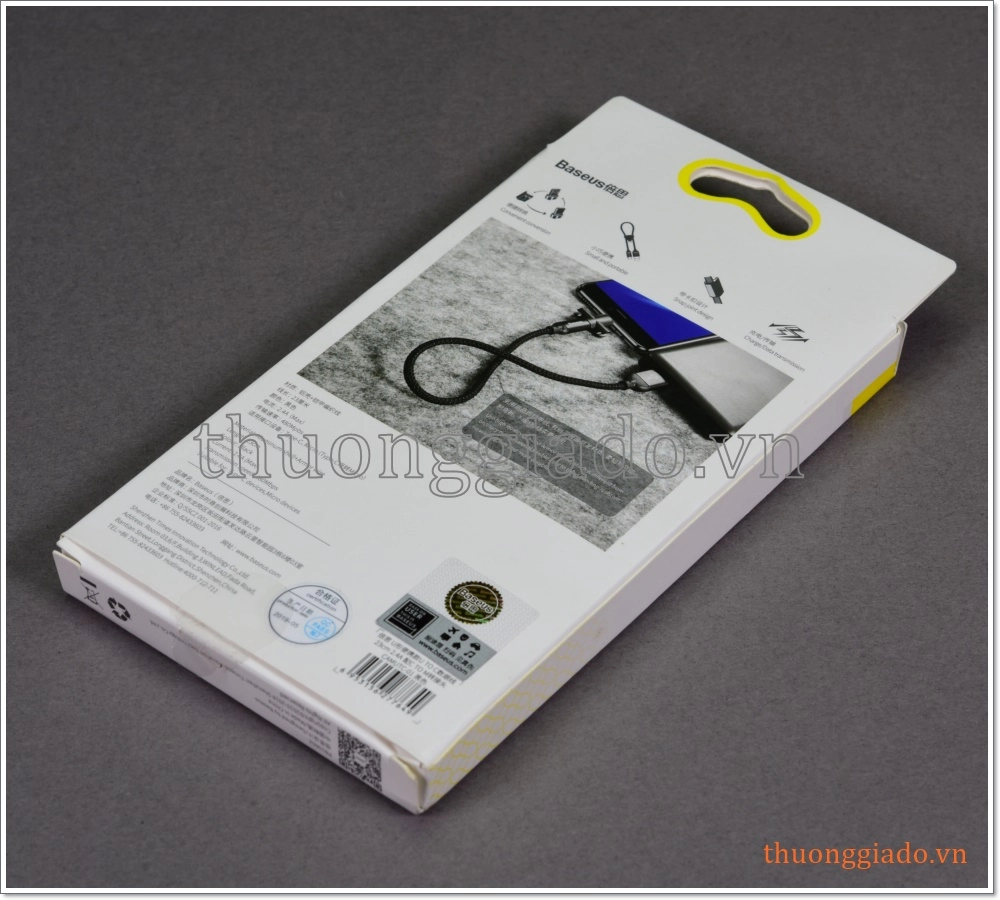 Cáp sạc usb 2 trong 1 loại ngắn (usb-c và micro usb) hiệu Baseus