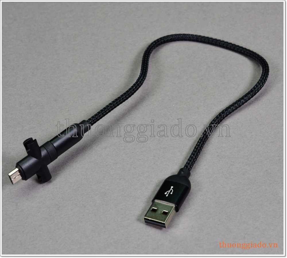 Cáp sạc usb 2 trong 1 loại ngắn (usb-c và micro usb) hiệu Baseus