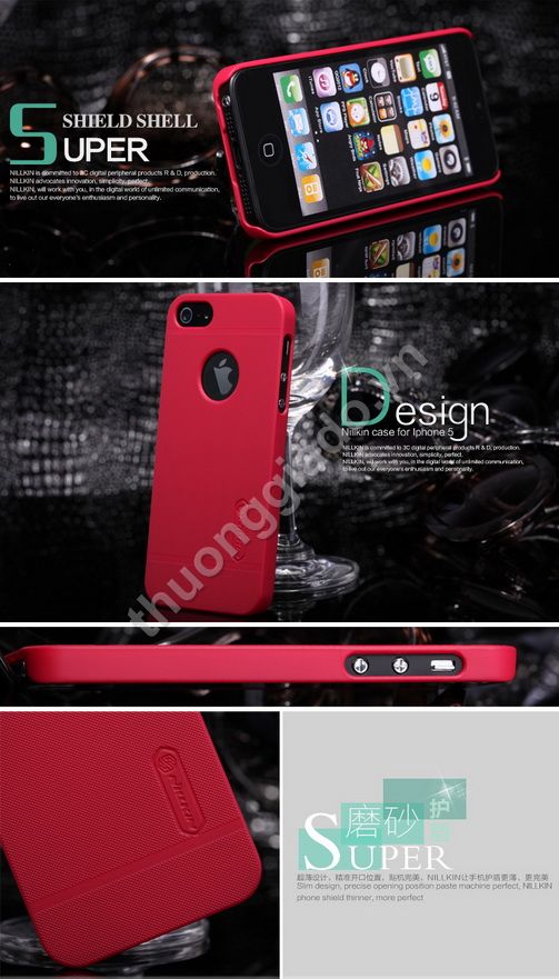 Vỏ ốp lưng iPhone 5S/ iPhone 5 (Loại sần, NillKin)