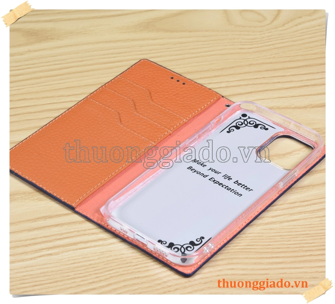 Bao da cầm tay cho iPhone 12 Pro (6.1 inch), iPhone 12 (6.1 inch), da bò, flip leather case