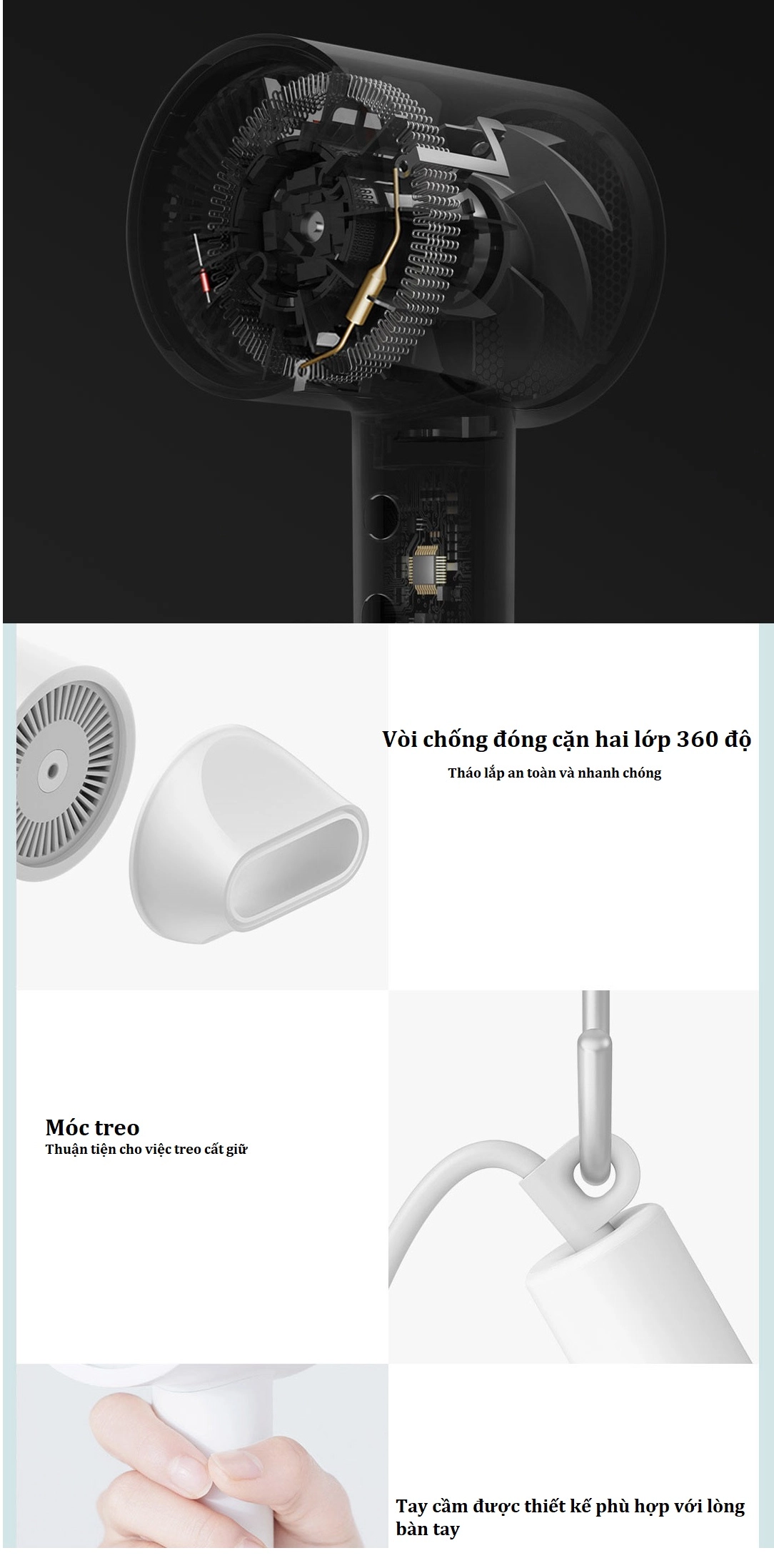 Máy sấy tóc nhanh bù ion âm Xiaomi H300