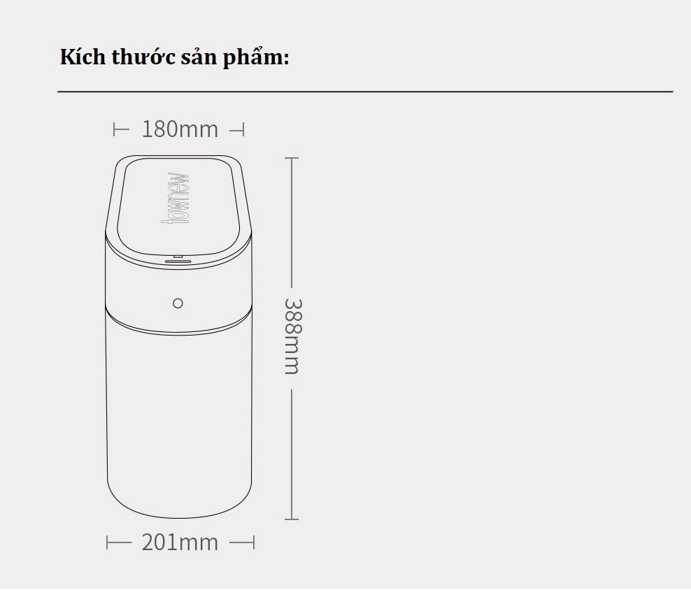 Thùng rác thông minh Xiaomi Townew T3 13L màu trắng