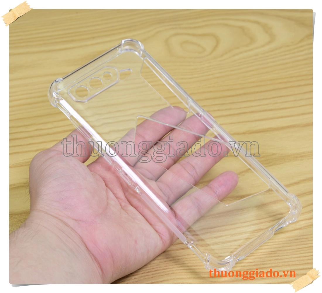 Ốp lưng silicone Asus ROG Phone 5, ốp dẻo trong suốt tăng cường chống sốc 4 góc