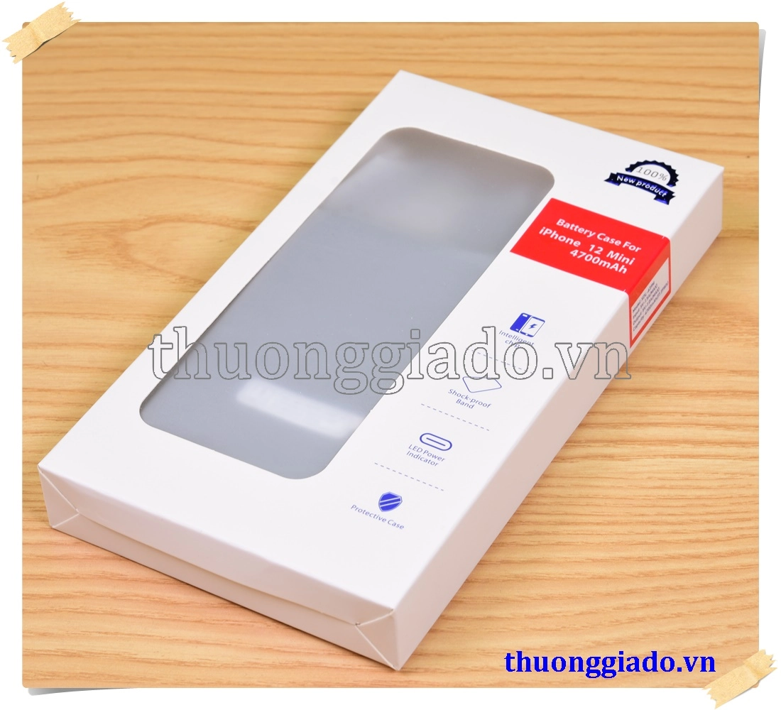 Pin sạc dự phòng iPhone 12 Mini  4700mAh kiêm ốp lưng bảo vệ