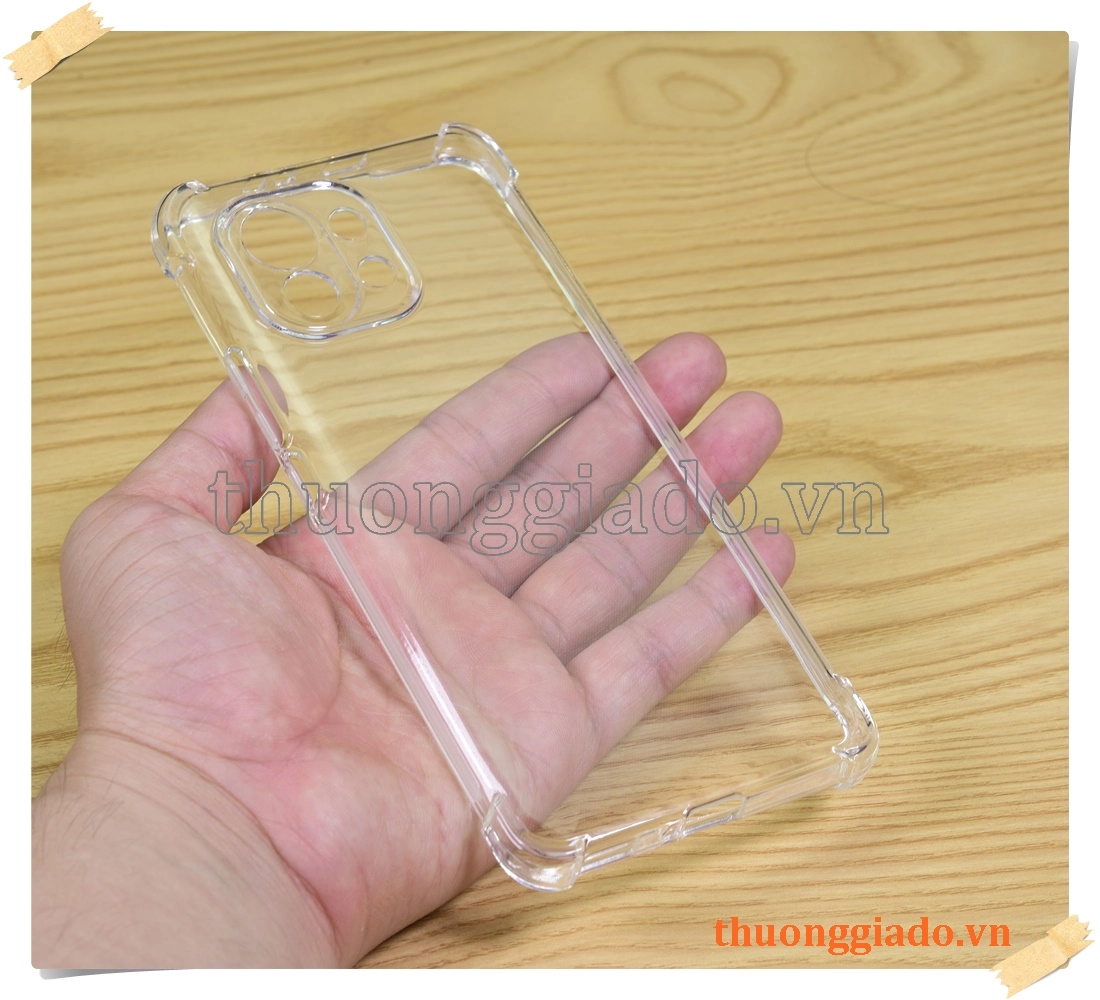 Ốp lưng silicone Mi 11 5G, ốp dẻo trong suốt, tăng cường chống sốc 4 góc