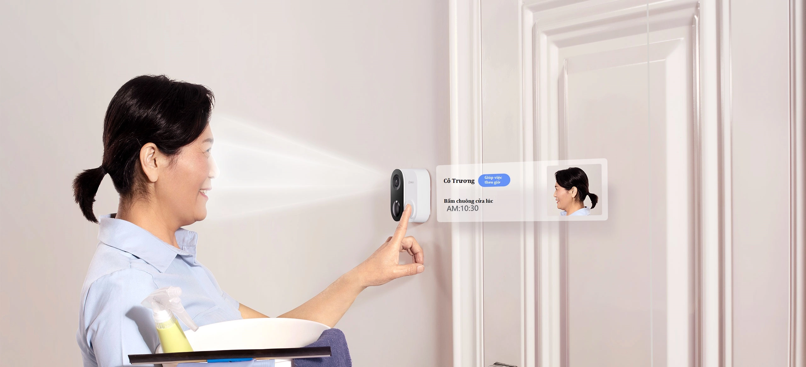 Chuông cửa video Qihoo 360 D809 (1C), nói chuyện với khách đến chơi nhà từ xa