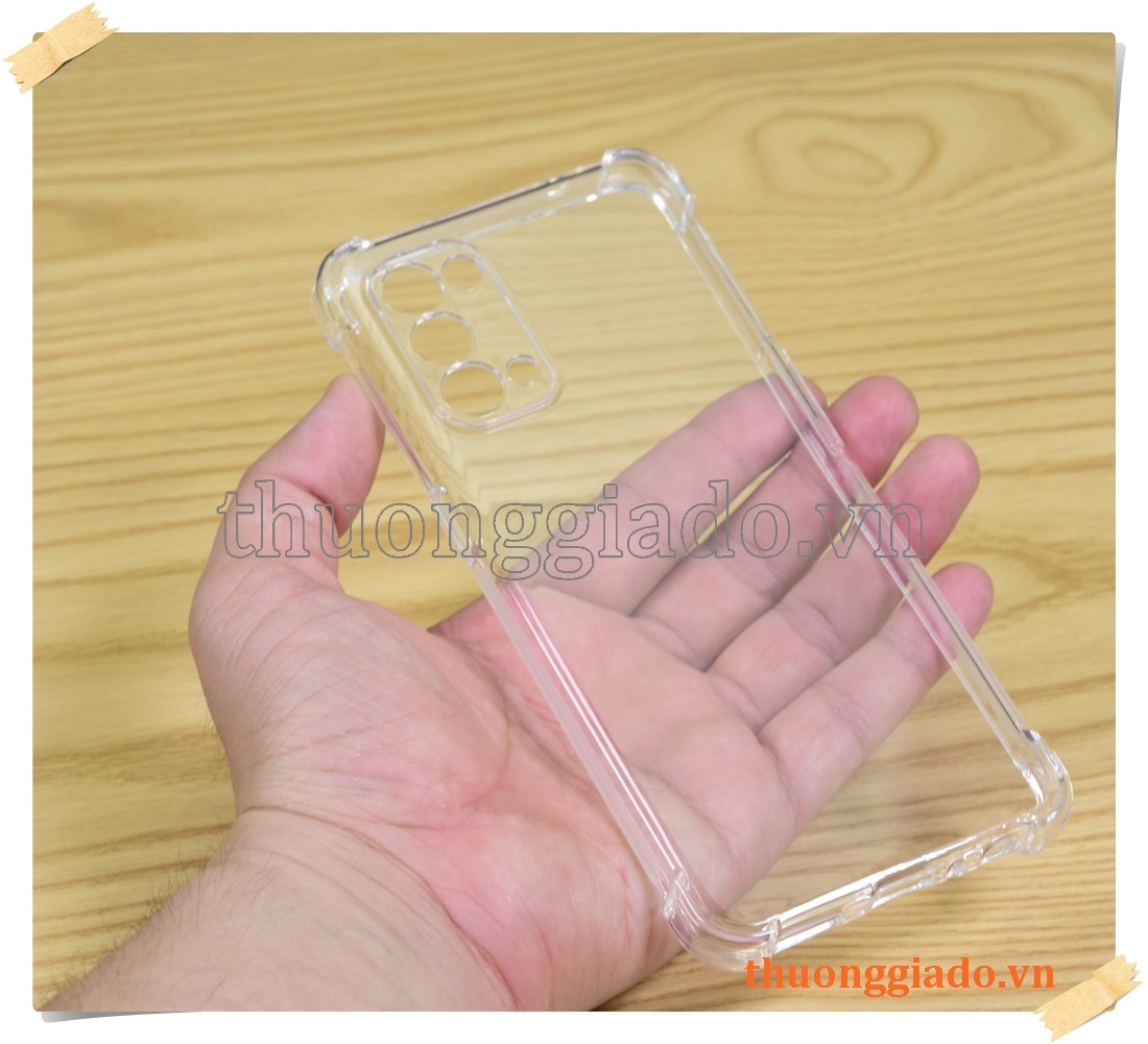 Ốp lưng silicone Oppo Reno 5 (5G), ốp dẻo trong suốt tăng cường chống sốc 4 góc
