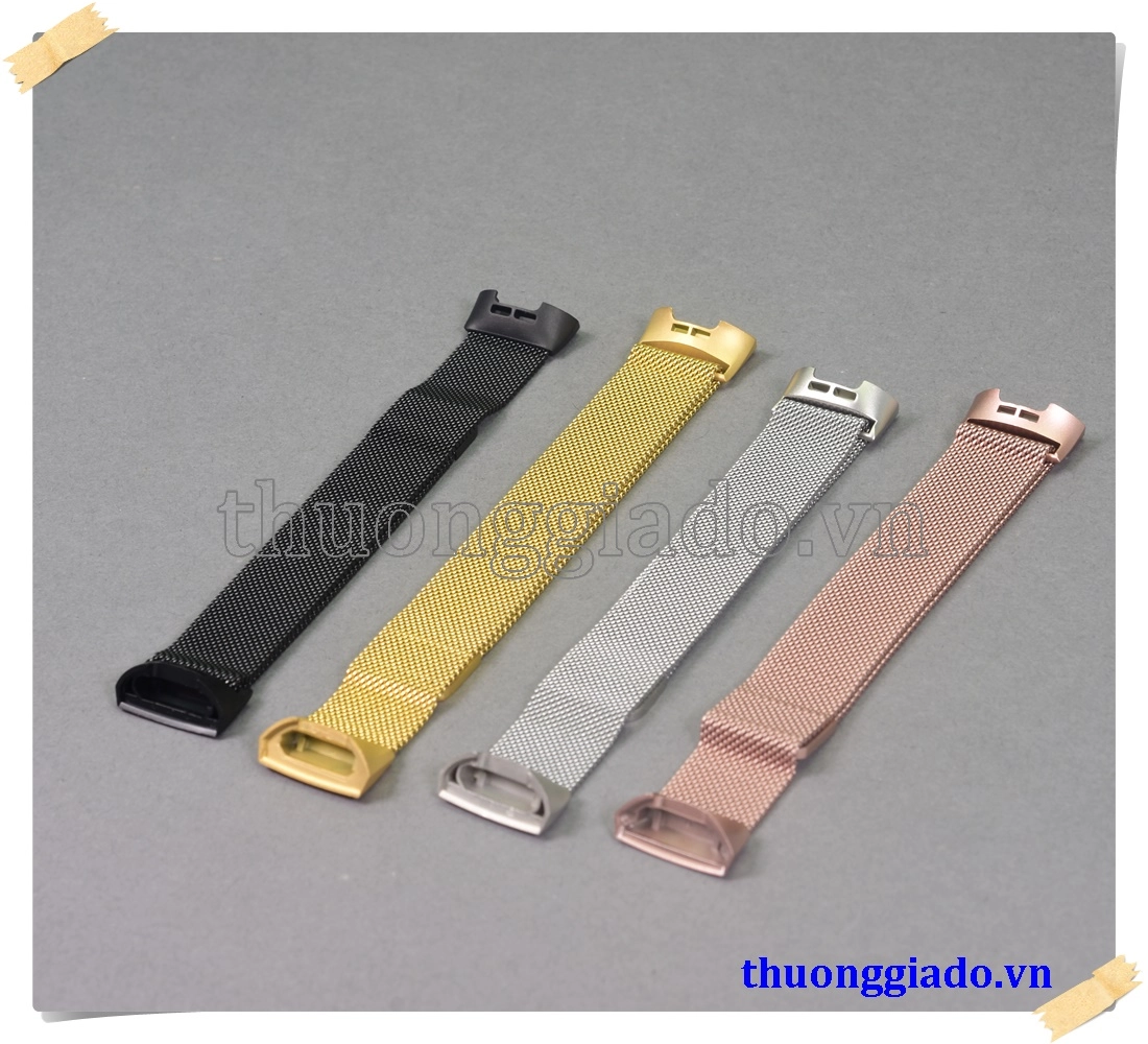 Dây đồng hồ Fitbit Charge 3, Charge 4 (dây mesh hợp kim mắt nhỏ, khóa hít nam châm)