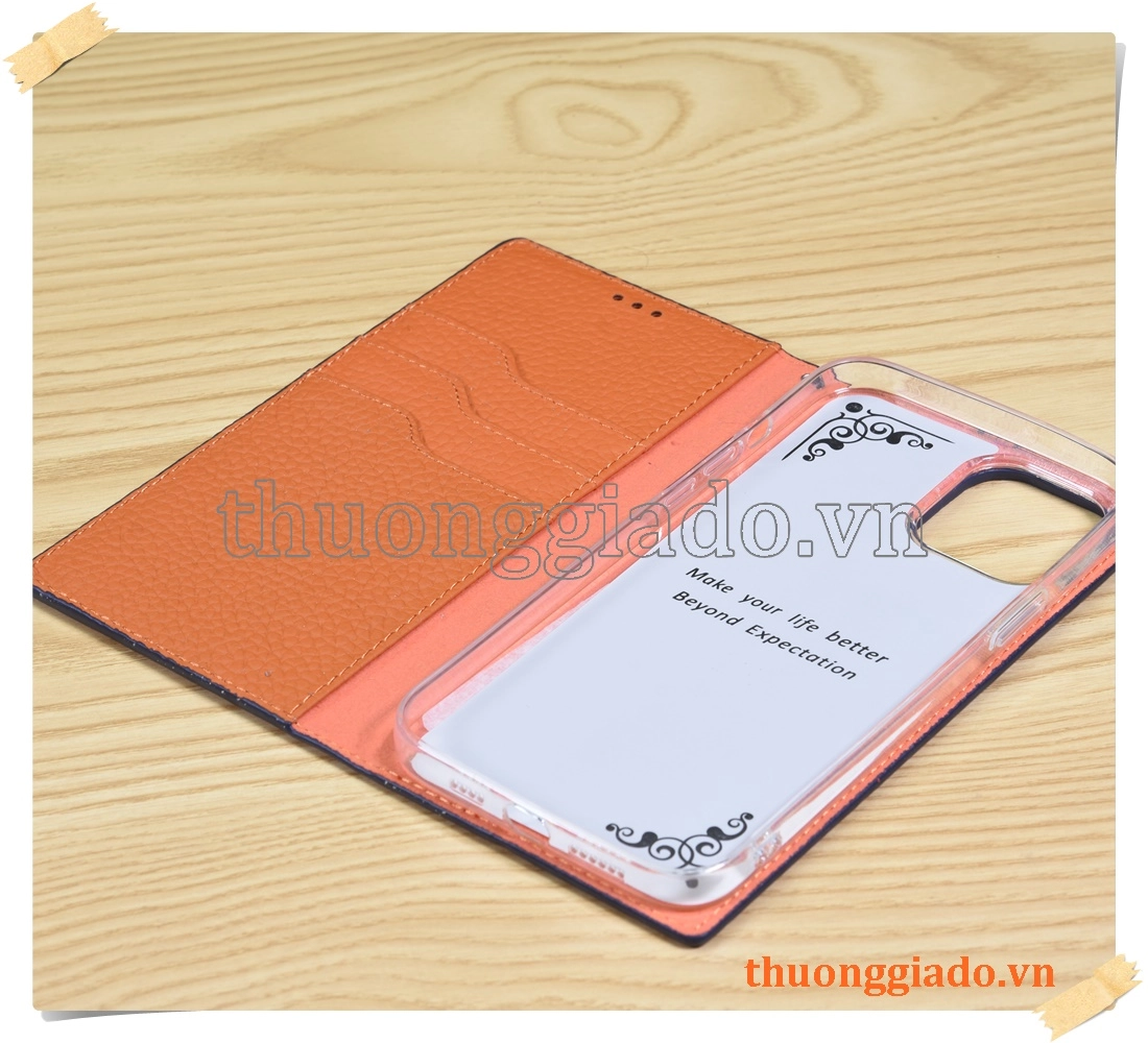 Bao da cầm tay iPhone 12 Pro Max (da bò) flip leather case