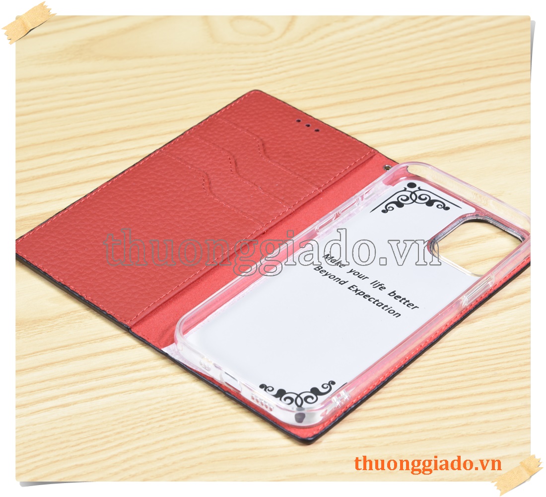 Bao da cầm tay cho iPhone 12 Pro (6.1 inch), iPhone 12 (6.1 inch), da bò, flip leather case